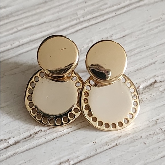 DKNY Elegant Gold Plated Jacket Earrings - Picture 3 of 7